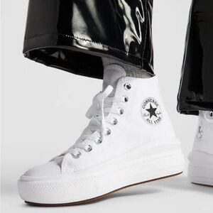 Converse Ctas Move For Women Platform White Canvas Sneakers Casual Size 7